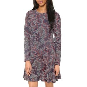 Tory Burch Dahlia Pima Cotton Floral Long Sleeve Dress